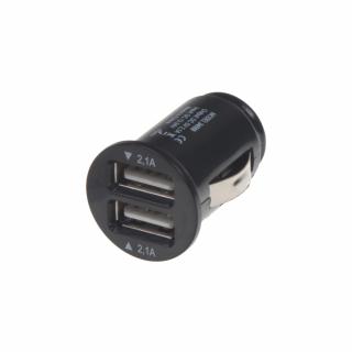 Autoadaptér mini 2 x USB 12/24V, max 2.1A