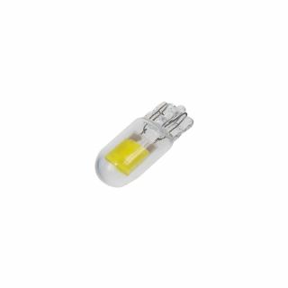 COB LED T10 biela, 12V, celosklo