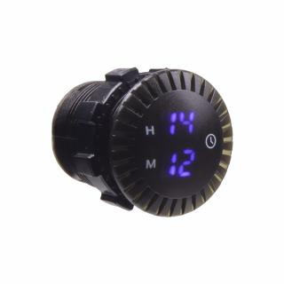 Digitálne LED hodiny 12-24V, modré