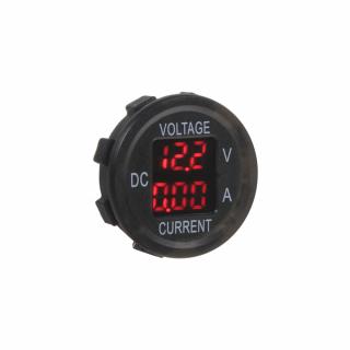 Digitálny ampérmeter a voltmeter 6-30V červený