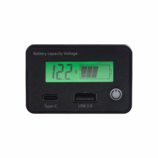 Indikátor batérie 8-30V s USB/USB-C zásuvkou