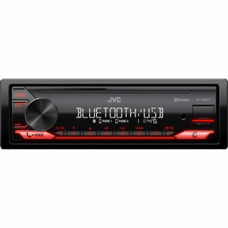 JVC autorádio bez mechaniky/Bluetooth/USB/AUX/červená farba podsvietenia/odním.panel