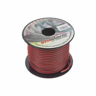 Kábel 2x1 mm, čiernočervený, 50 m bal