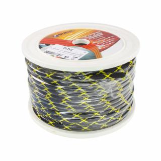 Kábel v ochrannom oplete 2x1,5 mm, žltočierny, 50 m bal