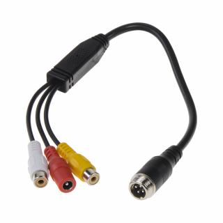 Kábel video 4pin samec /RCA + DC