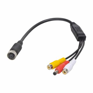 Kábel video 4pin samica / RCA samica + DC