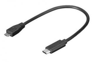 Káblová redukcia USB-C / microUSB pre montáž DVR s microUSB do vozidiel Škoda