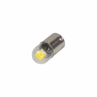 LED BA15S biela, 12V, 1LED/COB, celosklo