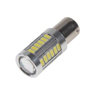 LED BAU15s biela, 12-24V, 33LED/5730SMD so šošovkou