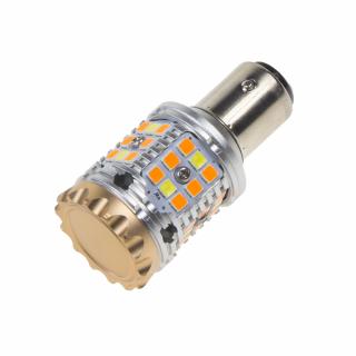 LED BAY15D biela/oranžová, CAN-BUS, 12V, 40LED/3030SMD