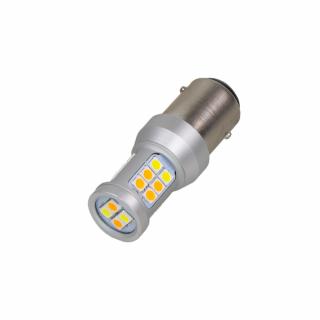 LED BAY15d (dvojvlákno) biela/oranžová, 12-24V, 22LED/5630SMD