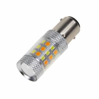 LED BAY15d (dvojvlákno) biela/oranžová, 12V, 42LED/2835SMD