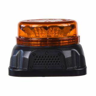 LED maják, 12-24V, 12x3W oranžovej farby s integrovanou zvukovou signalizáciou, fix