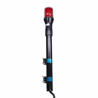 LED maják, 12V, 30LED červený s teleskopickou tyčou na motocykel