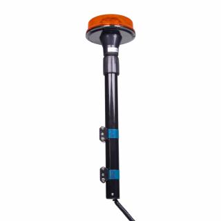 LED maják, 12V, 6 x 1W oranžový s teleskopickou tyčou na motocykel