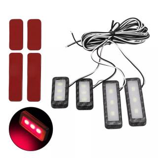 LED osvetlenie vnútorné ambientné červené, 12V, 4x svetlo