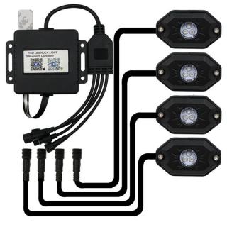 LED podsvetlenie podvozku RGB 12-24V, Bluetooth, 12x3W