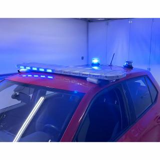 LED rampa 1442mm, modrá / červená + 2x LED maják