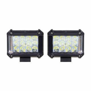 LED svetlá obdĺžnikové biele/oranžové, 19W, 19xLED, ECE R10, 2ks