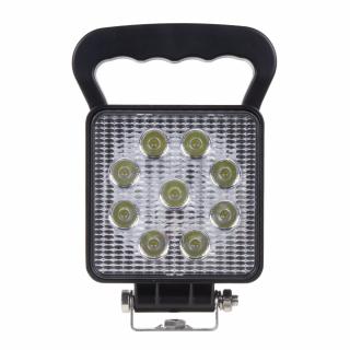 LED svetlo hranaté, 9x3W, 110x110x35mm, vypínač, ECE R10