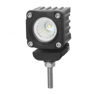 LED svetlo mini štvorcové, 1x10W, 36x36mm, rozptýlený lúč, ECE R10