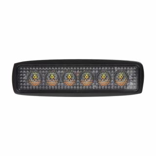 LED svetlo obdĺžnikové, biele/oranžové, 6x3W/6x1W, 160mm, ECE R10