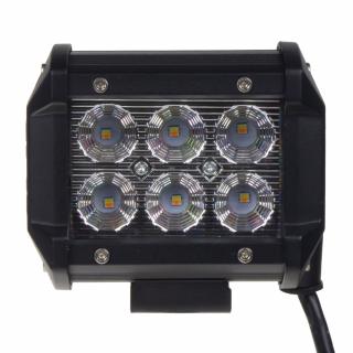 LED svetlo obdĺžnikové biele/oranžový predátor 6x3W, 99x80x65mm
