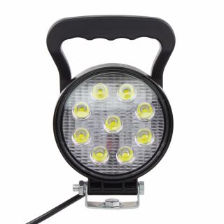 LED svetlo okrúhle, 9x3W, vypínač, ECE R10