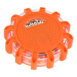 LED výstražné svetlo 12 + 3LED na 3x batériu AAA, oranžové
