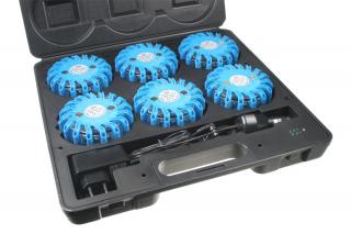 LED výstražné svetlo 16LED, modré, set 6ks