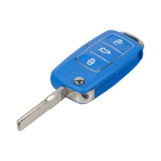 Náhr. obal kľúča pre Škoda, VW, Seat, 3-tlačítkový, modrý