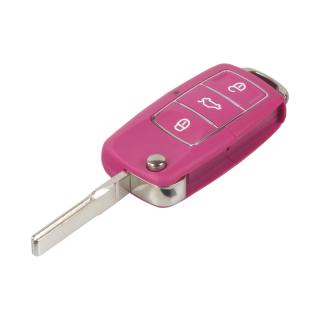 Náhr. obal kľúča pre Škoda, VW, Seat, 3-tlačítkový, ružový
