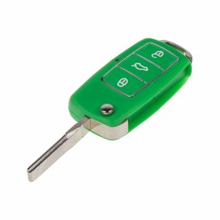Náhr. obal kľúča pre Škoda, VW, Seat, 3-tlačítkový, zelený