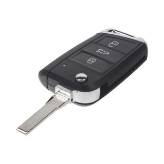 Náhr. obal kľúča pre VW, Škoda 2014-, 3-tlačítkový, chróm