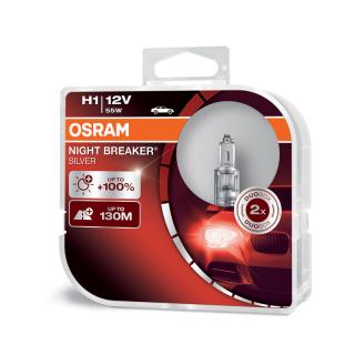 OSRAM 12V H1 55W night breaker silver (2ks) Duo-box
