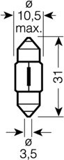 OSRAM 12V SV8,5-8 10W štandard (10ks)