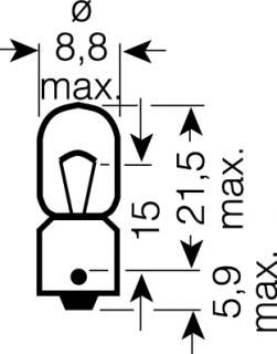 OSRAM 12V T4W (BA9s) 4W štandard (10ks)