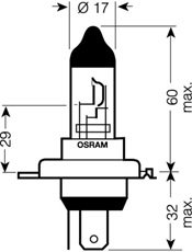OSRAM 24V H4 75/70W štandard (1ks)