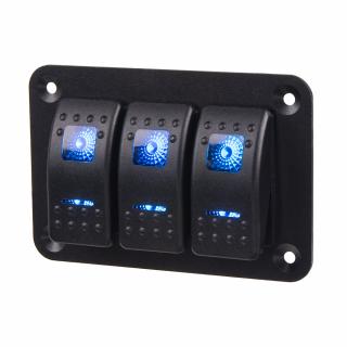 Panel s 3x spínačmi Rocker 12/24V