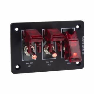Panel s 3x spínačom 12/24V