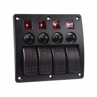 Panel s 4x spínačmi Rocker 12/24V