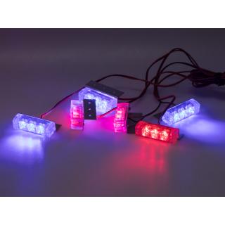 PREDATOR LED do mriežky, 12V, modro-červená