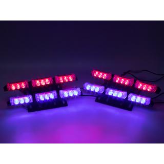 PREDATOR LED do mriežky, 12V, modro-červený