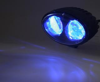 PROFI LED výstražné bodové svetlo 10-48V 2x4W modré 143x122mm
