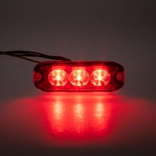 PROFI SLIM výstražné LED svetlo vonkajšie, červené, 12-24V, ECE R10
