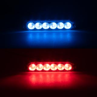 PROFI SLIM výstražné LED svetlo vonkajšie, modro-červené, 12-24V, ECE R10