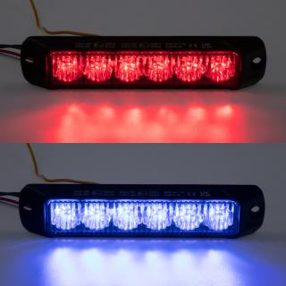 PROFI výstražné LED svetlo vonkajšie, červeno-modré, 12-24V, ECE R65