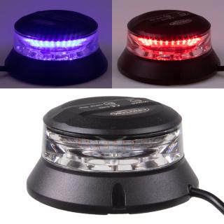 Robustný modro-červený LED maják, čierny hliník, 36W, ECE R10