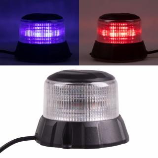 Robustný modro-červený LED maják, čierny hliník, 48W, ECE R10