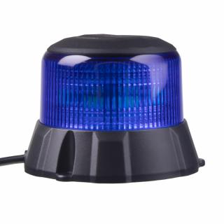 Robustný modrý LED maják, čierny hliník, 48W, ECE R65